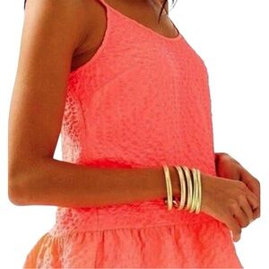 Lilly Pulitzer Peplum Coral Tank in Pink Sun Ray